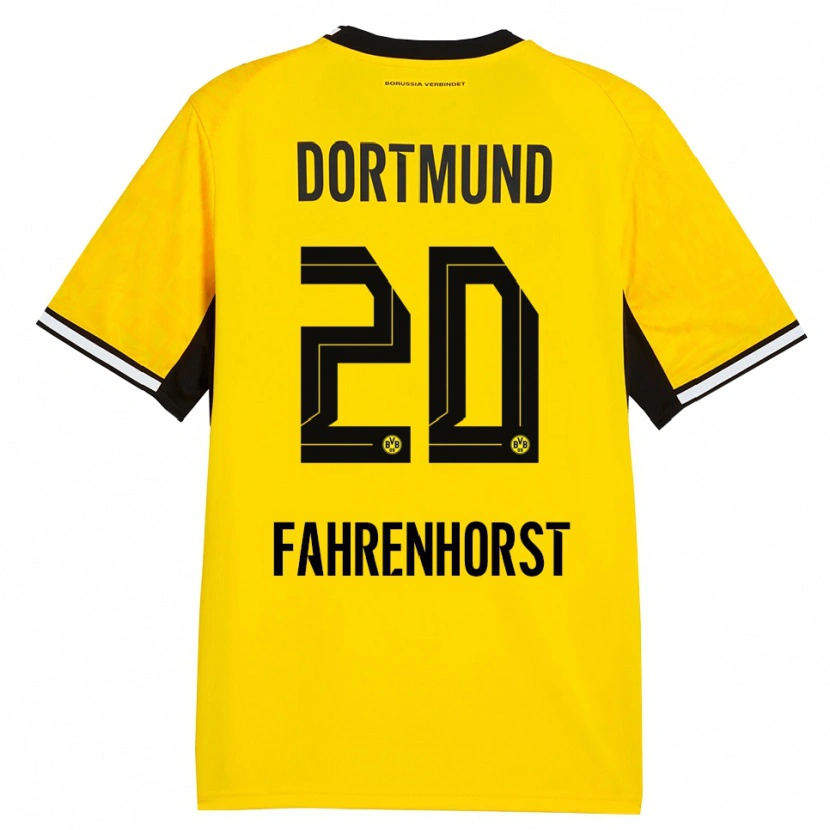 Danxen Criança Camisola Luke Fahrenhorst #20 Amarelo Preto Branco Principal 2026/27 Camisa
