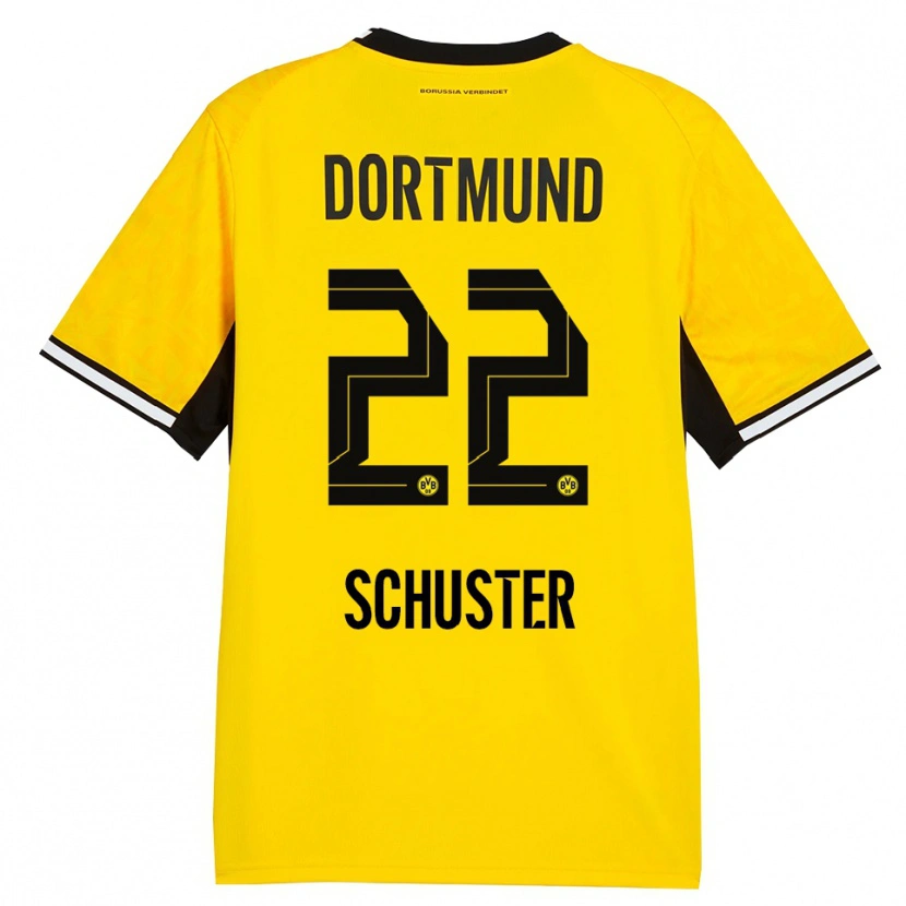 Danxen Criança Camisola Melanie Schuster #22 Amarelo Preto Branco Principal 2026/27 Camisa