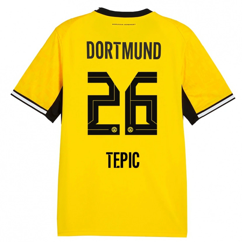 Danxen Criança Camisola Lyon Tepic #26 Amarelo Preto Branco Principal 2026/27 Camisa