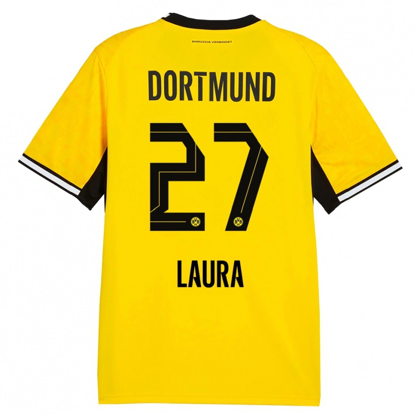 Danxen Criança Camisola Van Der Heijden Laura #27 Amarelo Preto Branco Principal 2026/27 Camisa