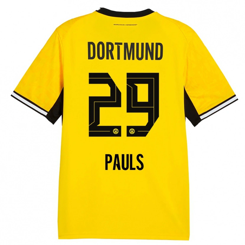 Danxen Criança Camisola Emilia Pauls #29 Amarelo Preto Branco Principal 2026/27 Camisa