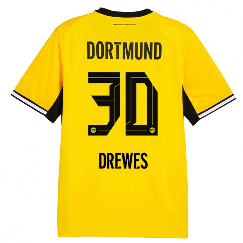 Danxen Criança Camisola Patrick Drewes #30 Amarelo Preto Branco Principal 2026/27 Camisa