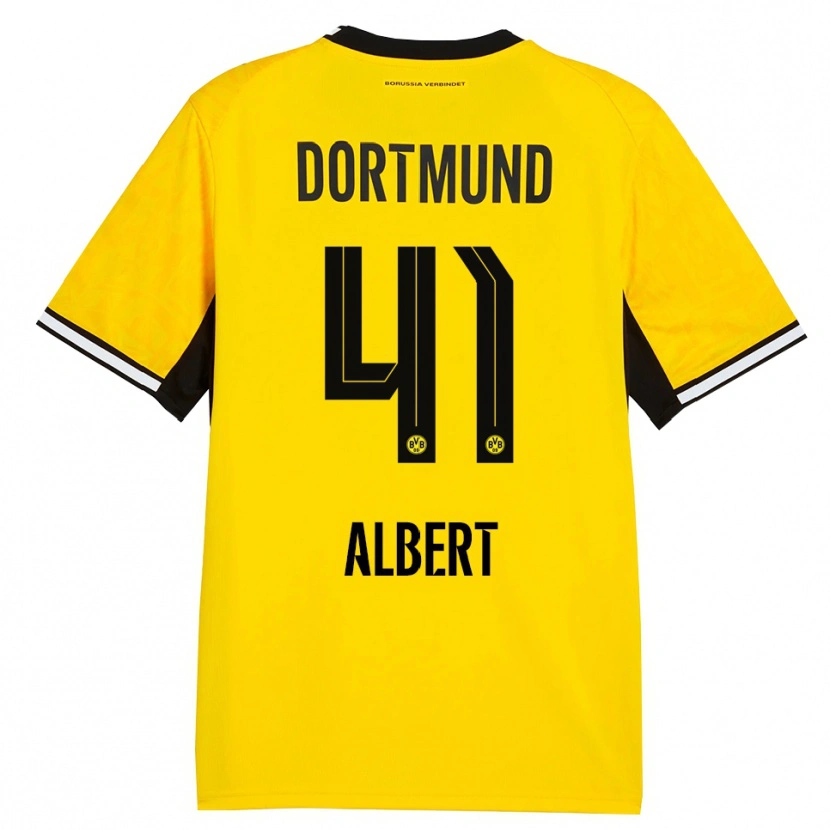 Danxen Criança Camisola Mathis Albert #41 Amarelo Preto Branco Principal 2026/27 Camisa