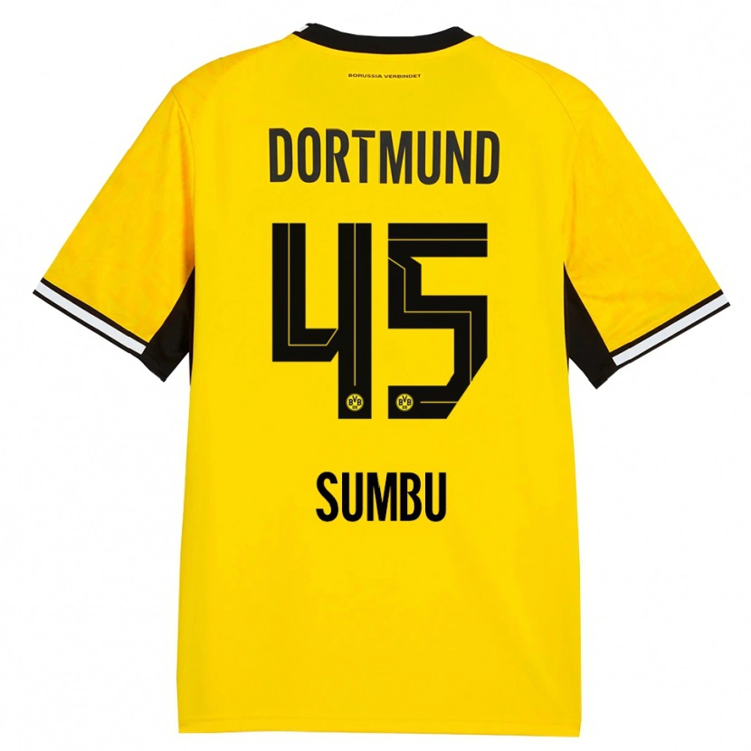 Danxen Criança Camisola Daniel Sumbu #45 Amarelo Preto Branco Principal 2026/27 Camisa