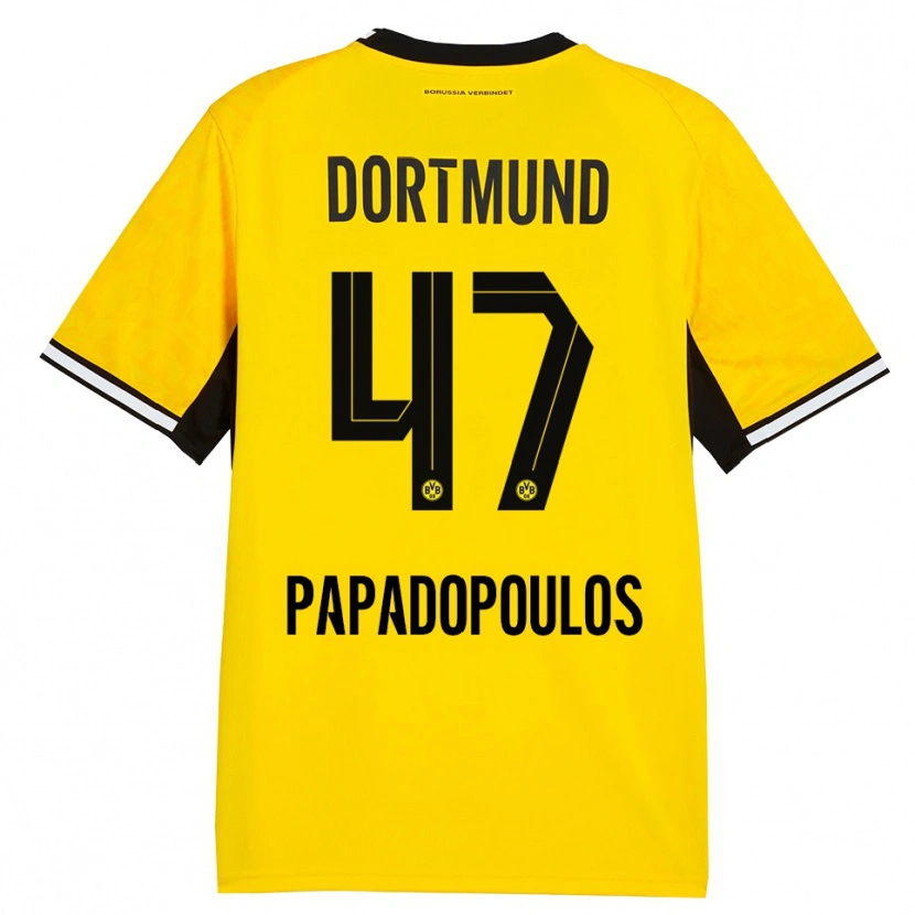 Danxen Criança Camisola Antonios Papadopoulos #47 Amarelo Preto Branco Principal 2026/27 Camisa