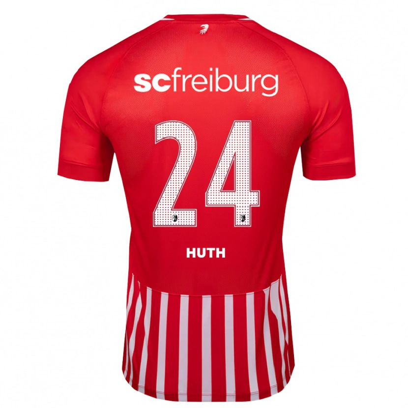 Danxen Criança Camisola Jannik Huth #24 Vermelho Branco Preto Principal 2026/27 Camisa