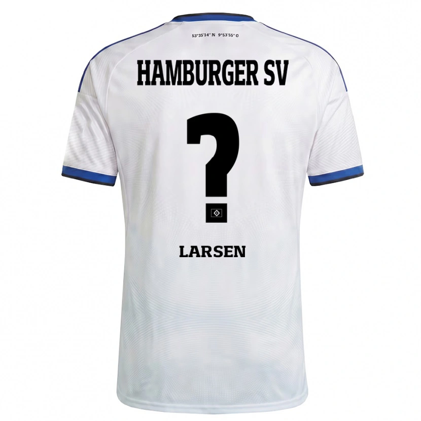 Danxen Criança Camisola Yannik Larsen #0 Branco Preto Azul Principal 2026/27 Camisa