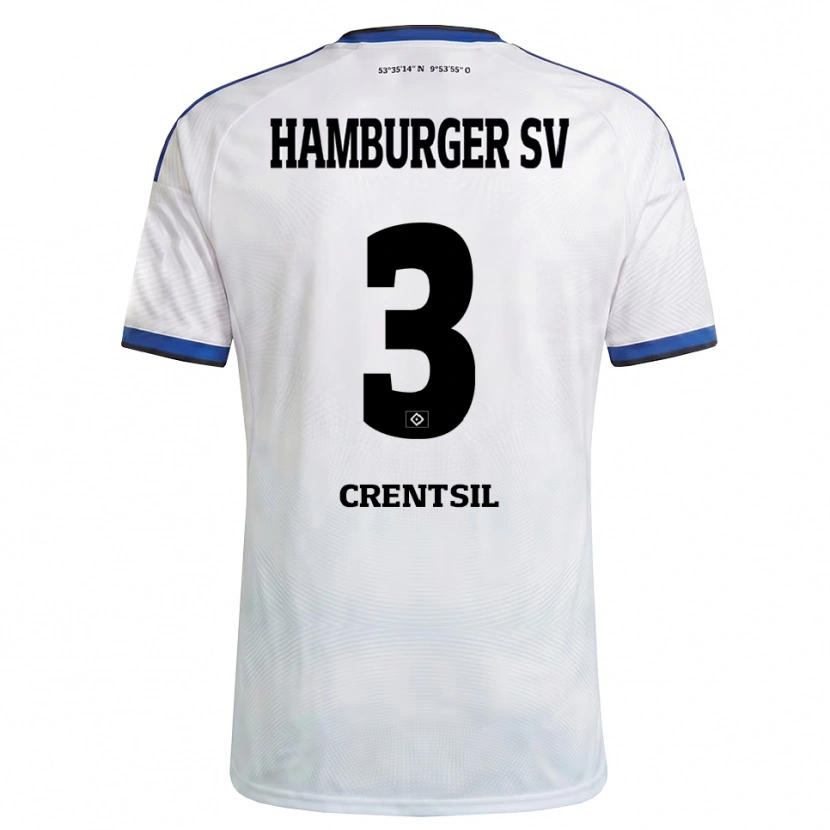 Danxen Criança Camisola Brandel Crentsil #3 Branco Preto Azul Principal 2026/27 Camisa