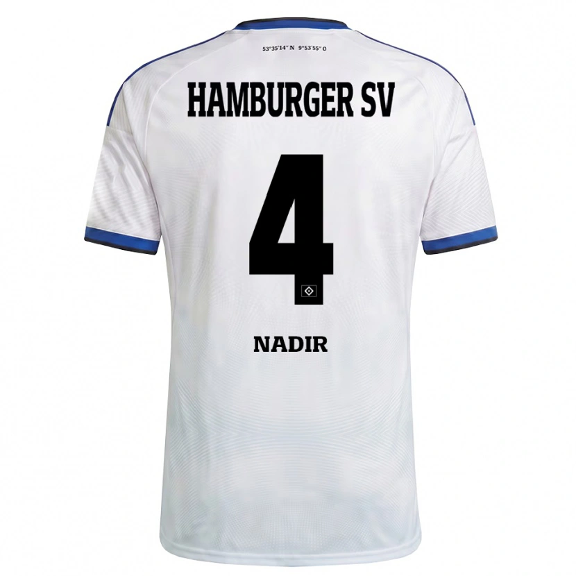 Danxen Criança Camisola Bilal Nadir #4 Branco Preto Azul Principal 2026/27 Camisa