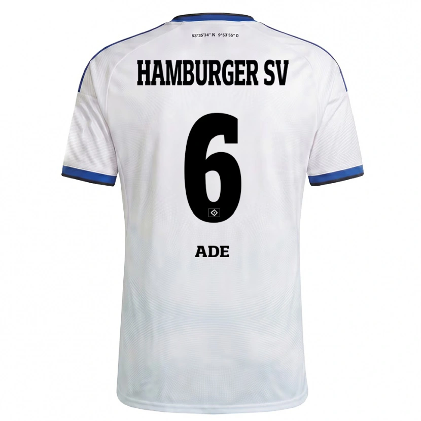 Danxen Criança Camisola Jeremy Ade #6 Branco Preto Azul Principal 2026/27 Camisa