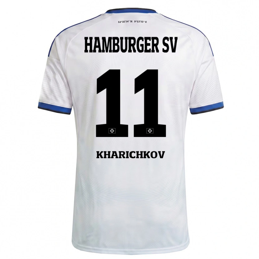 Danxen Criança Camisola Valentyn Kharichkov #11 Branco Preto Azul Principal 2026/27 Camisa