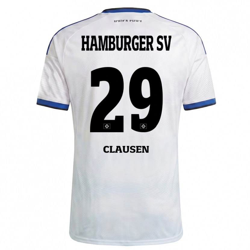Danxen Criança Camisola Lina Clausen #29 Branco Preto Azul Principal 2026/27 Camisa