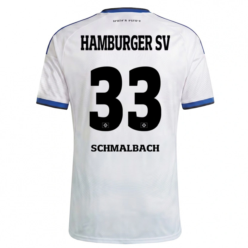 Danxen Criança Camisola Sebastian Schmalbach #33 Branco Preto Azul Principal 2026/27 Camisa