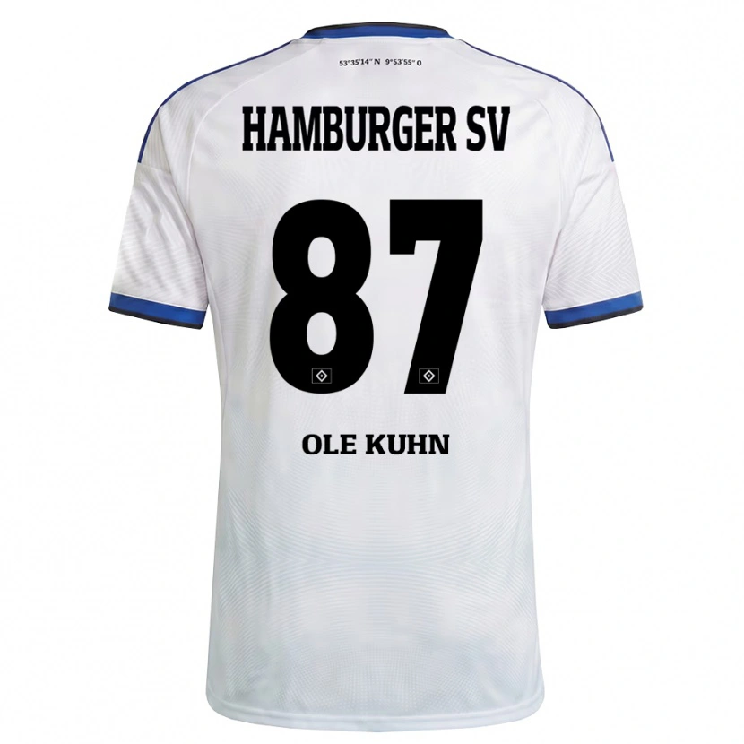 Danxen Criança Camisola Niklas Ole Kühn #87 Branco Preto Azul Principal 2026/27 Camisa