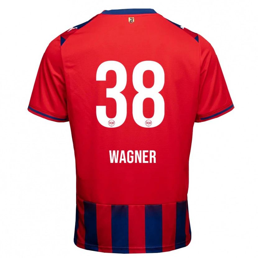 Danxen Criança Camisola Yannik Wagner #38 Azul Real Branco Vermelho Principal 2026/27 Camisa