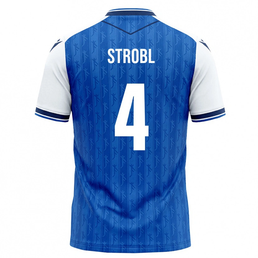 Danxen Criança Camisola Lars Strobl #4 Azul Real Branco Principal 2026/27 Camisa