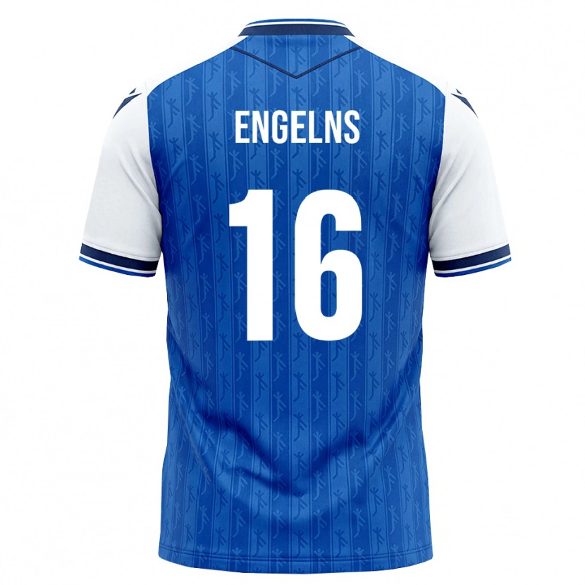 Danxen Criança Camisola Luis Engelns #16 Azul Real Branco Principal 2026/27 Camisa
