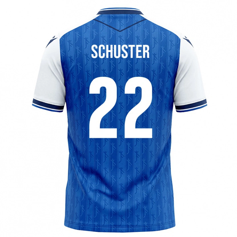 Danxen Criança Camisola Julian Schuster #22 Azul Real Branco Principal 2026/27 Camisa