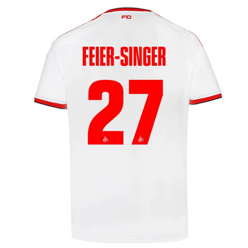 Danxen Criança Camisola Laura Feier-Singer #27 Branco Vermelho Preto Principal 2026/27 Camisa