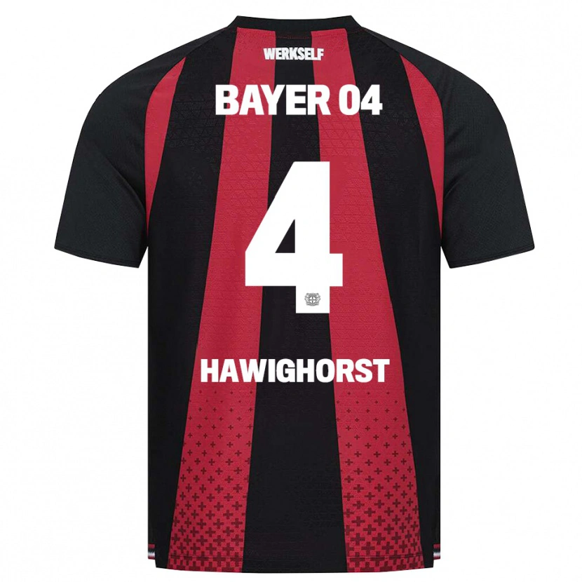 Danxen Criança Camisola Ben Hawighorst #4 Preto Branco Vermelho Principal 2026/27 Camisa