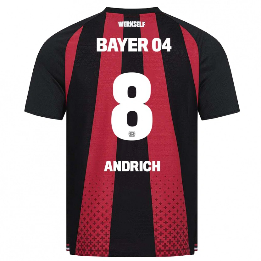 Danxen Criança Camisola Robert Andrich #8 Preto Branco Vermelho Principal 2026/27 Camisa