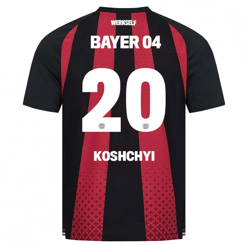Danxen Criança Camisola Yegor Koshchyi #20 Preto Branco Vermelho Principal 2026/27 Camisa