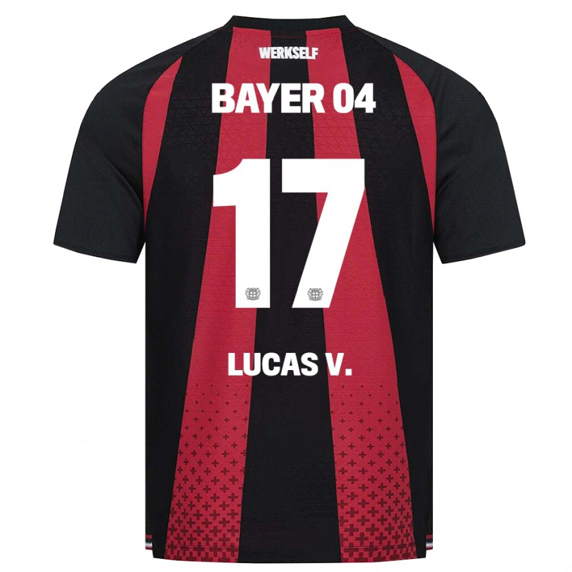 Danxen Criança Camisola Lucas Vázquez #17 Preto Branco Vermelho Principal 2026/27 Camisa
