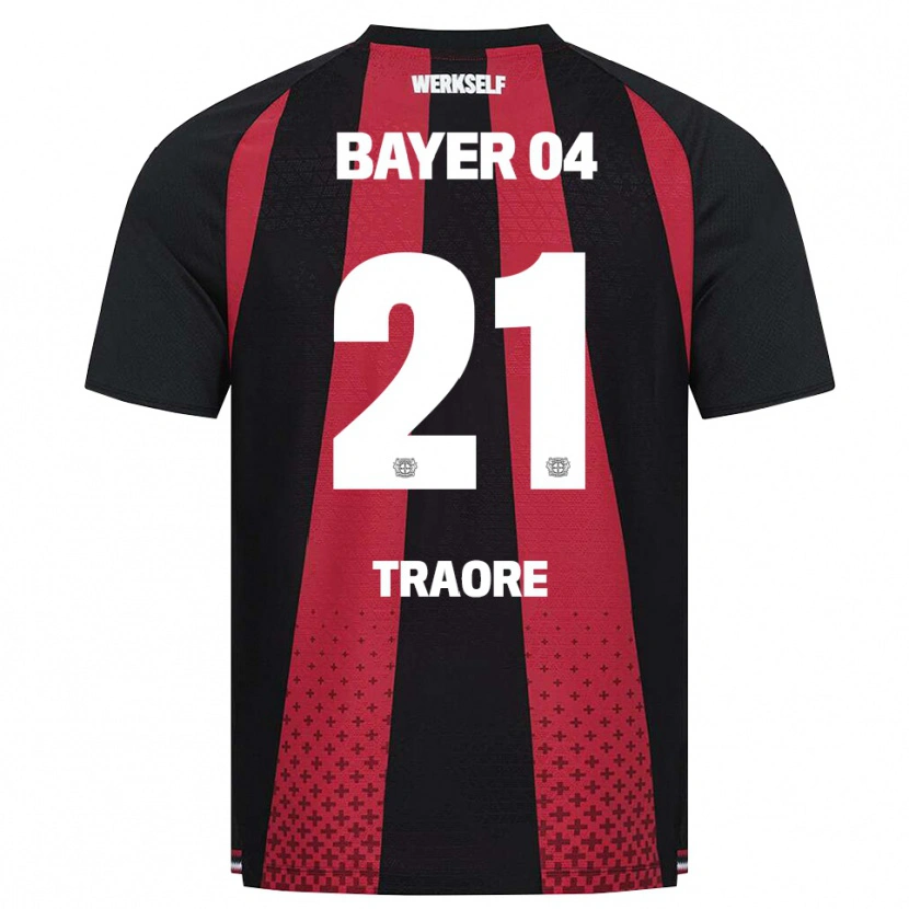 Danxen Criança Camisola Amaël-Demba Traoré #21 Preto Branco Vermelho Principal 2026/27 Camisa
