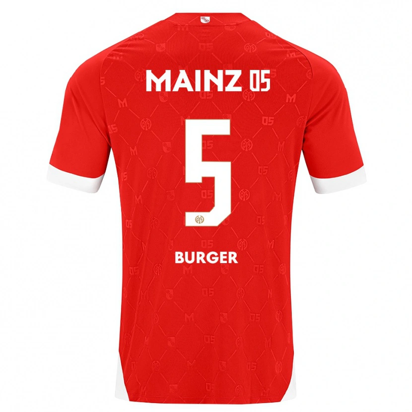 Danxen Criança Camisola Korbinian Burger #5 Vermelho Branco Principal 2026/27 Camisa