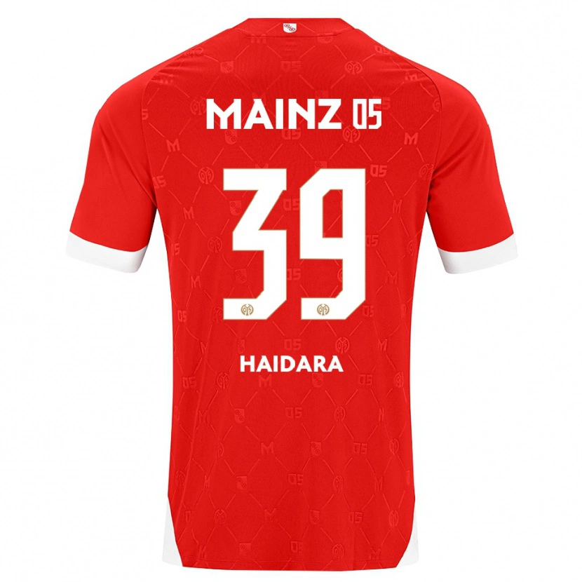 Danxen Criança Camisola Alynho Haidara #39 Vermelho Branco Principal 2026/27 Camisa