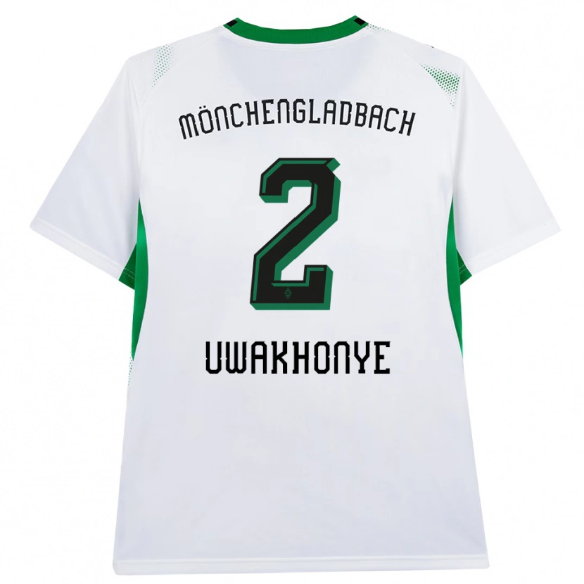 Danxen Criança Camisola Joel Uwakhonye #2 Branco Verde Preto Principal 2026/27 Camisa