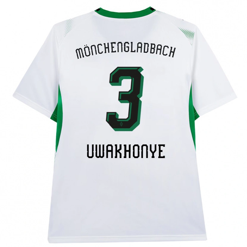 Danxen Criança Camisola Joshua Uwakhonye #3 Branco Verde Preto Principal 2026/27 Camisa