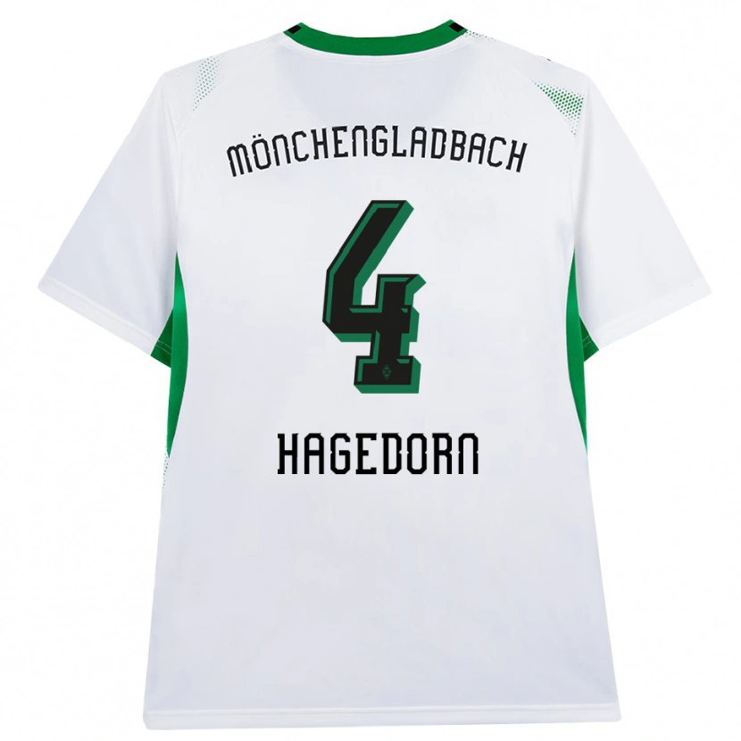 Danxen Criança Camisola Niels Hagedorn #4 Branco Verde Preto Principal 2026/27 Camisa