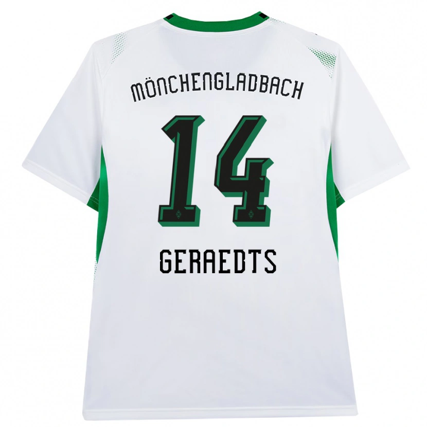 Danxen Criança Camisola Kelsey Geraedts #14 Branco Verde Preto Principal 2026/27 Camisa