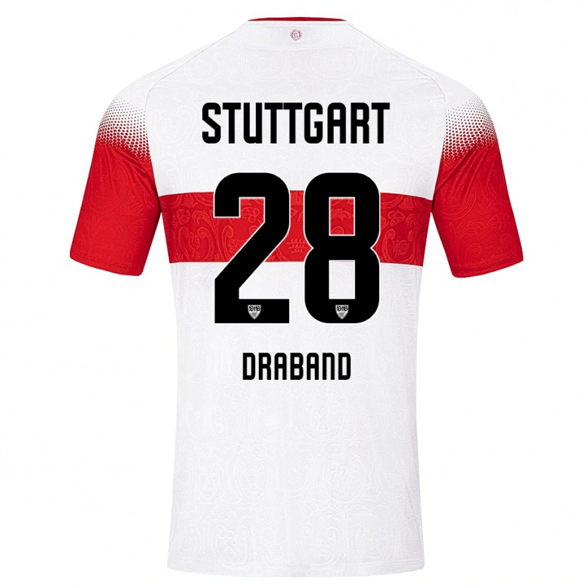 Danxen Criança Camisola Dominik Draband #28 Branco Vermelho Amarelo Principal 2026/27 Camisa