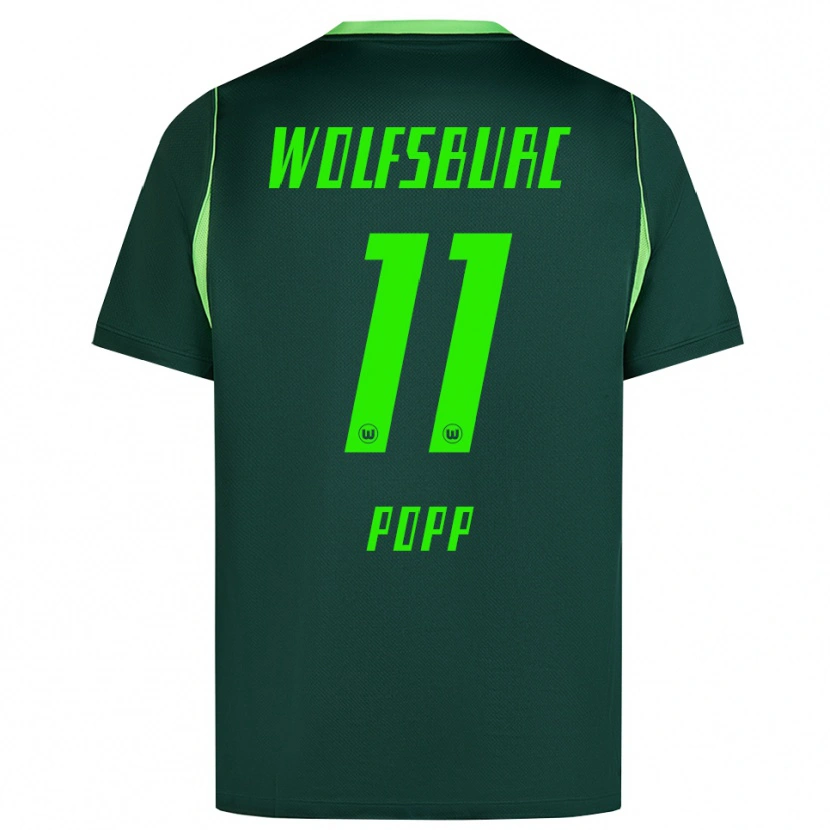 Danxen Criança Camisola Alexandra Popp #11 Verde Escuro Branco Principal 2026/27 Camisa