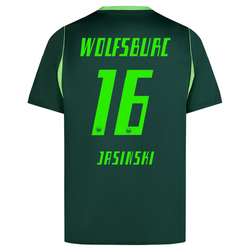 Danxen Criança Camisola Mateusz Jasinski #16 Verde Escuro Branco Principal 2026/27 Camisa