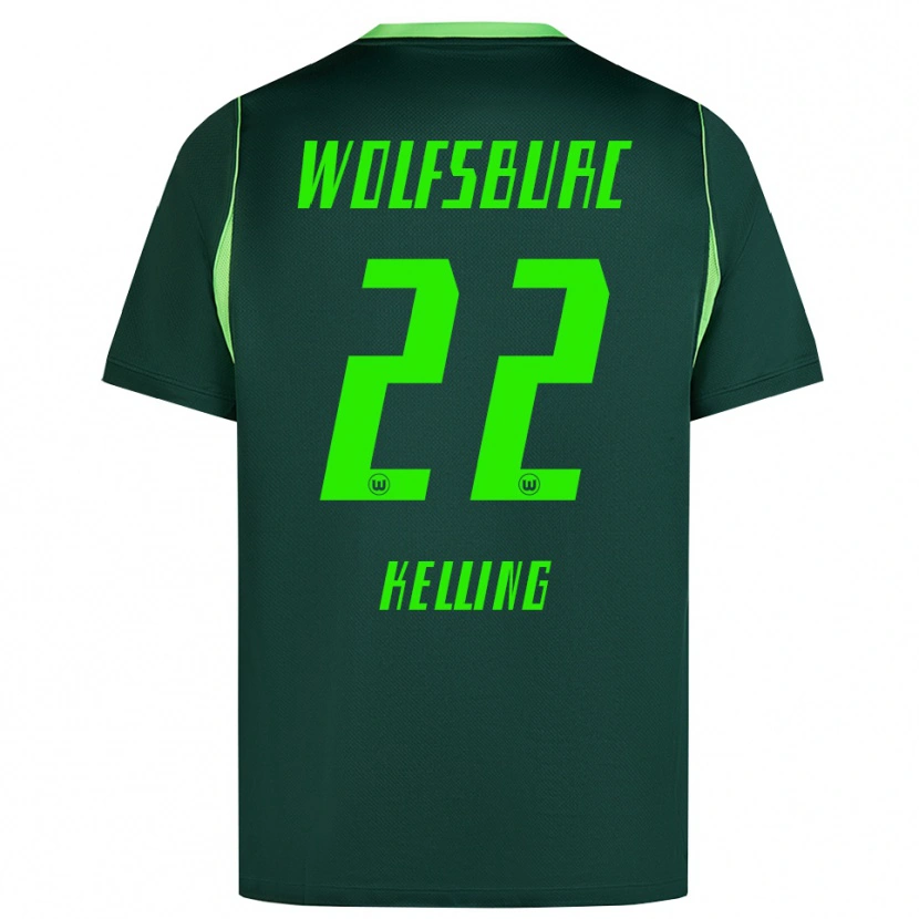 Danxen Criança Camisola Lenny Kelling #22 Verde Escuro Branco Principal 2026/27 Camisa
