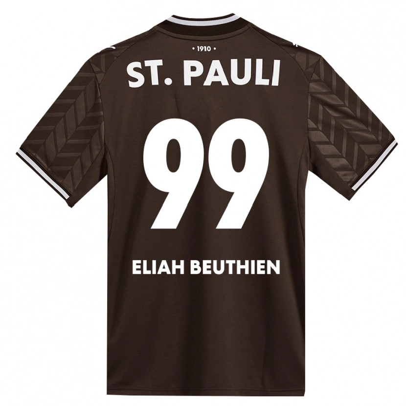 Danxen Criança Camisola Jaron Eliah Beuthien #99 Branco Café Principal 2026/27 Camisa