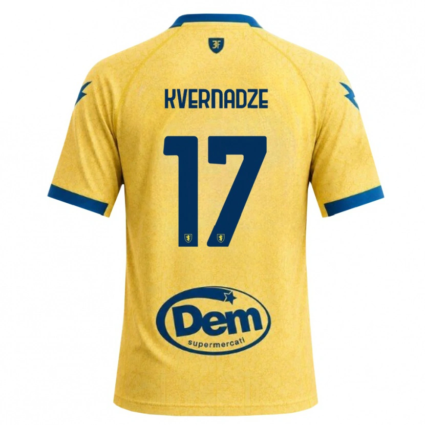 Danxen Criança Camisola Giorgi Kvernadze #17 Caqui Preto Azul Principal 2026/27 Camisa