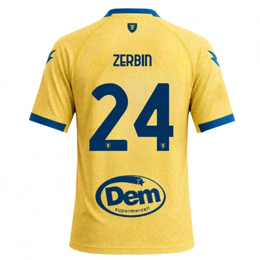 Danxen Criança Camisola Alessio Zerbin #24 Caqui Preto Azul Principal 2026/27 Camisa
