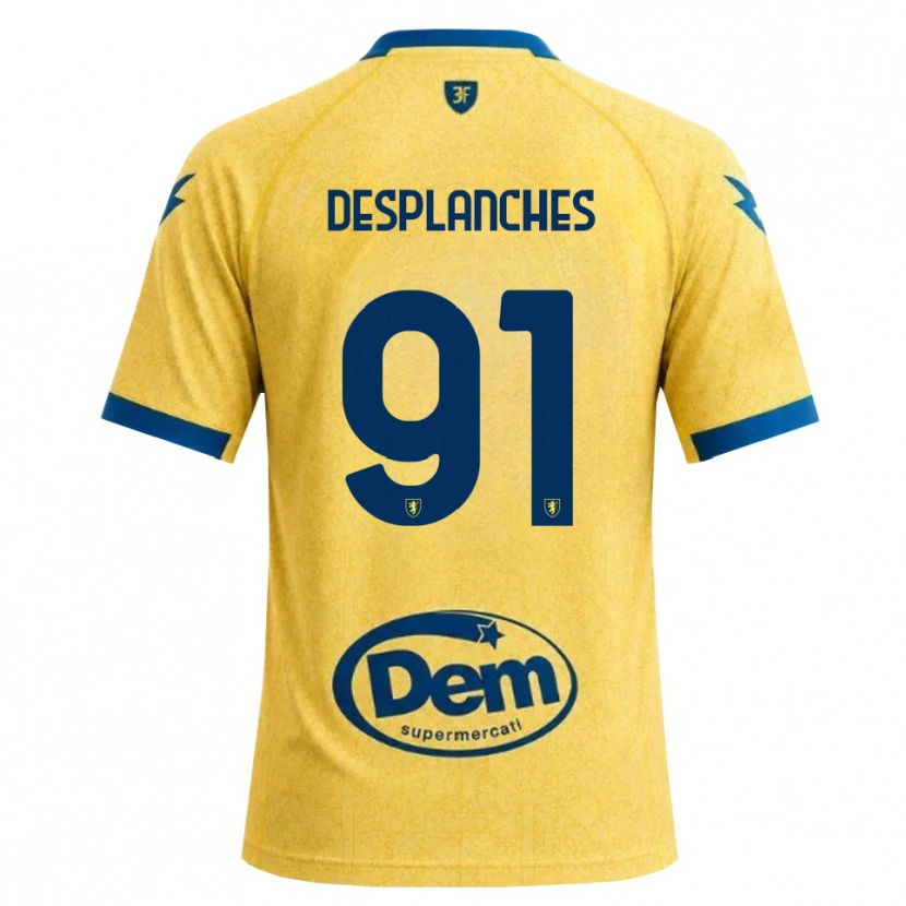 Danxen Criança Camisola Sebastiano Desplanches #91 Caqui Preto Azul Principal 2026/27 Camisa