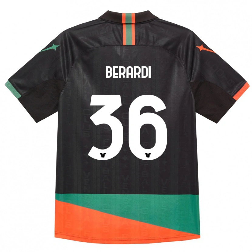 Danxen Criança Camisola Lorenzo Berardi #36 Preto Laranja Verde Principal 2026/27 Camisa