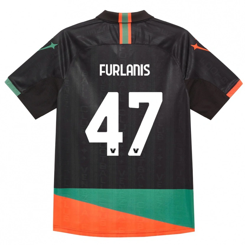 Danxen Criança Camisola Giorgia Furlanis #47 Preto Laranja Verde Principal 2026/27 Camisa
