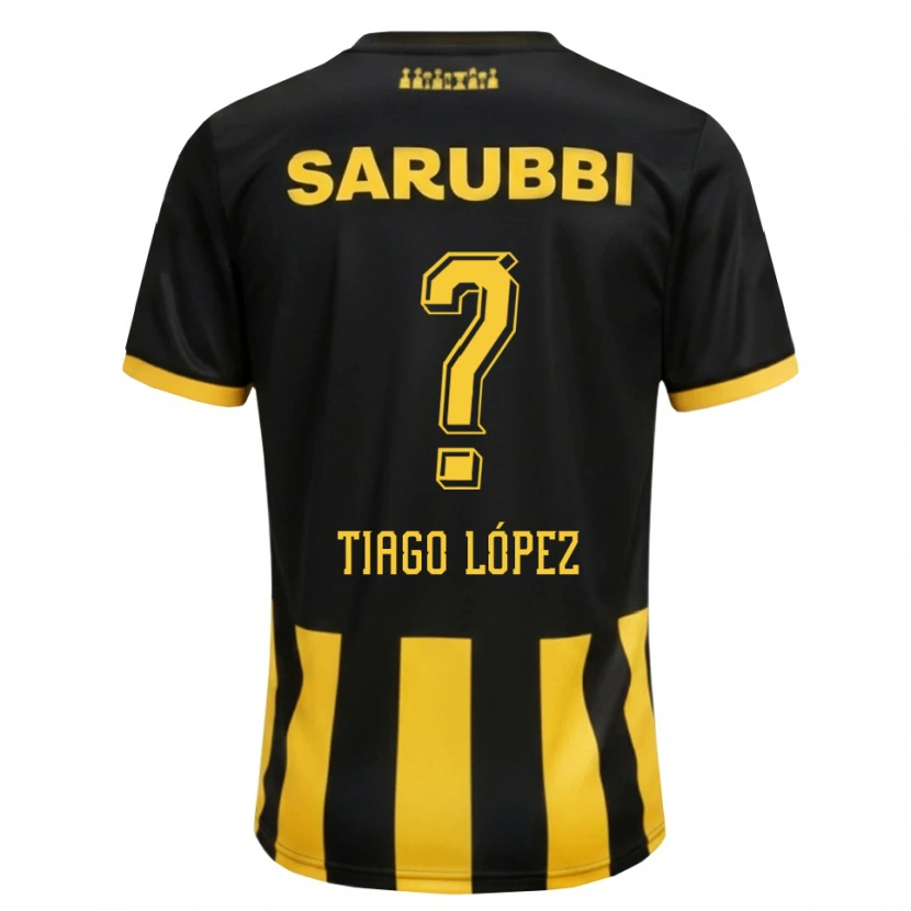 Danxen Criança Camisola Tiago López #0 Preto Amarelo Principal 2026/27 Camisa