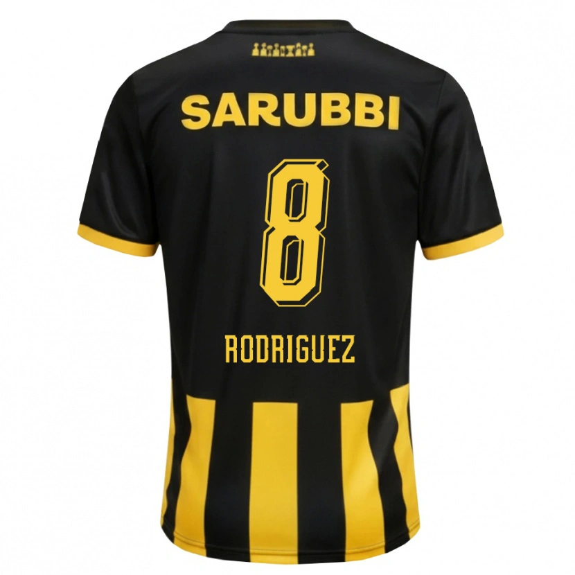 Danxen Criança Camisola Sebastián Rodríguez #8 Preto Amarelo Principal 2026/27 Camisa