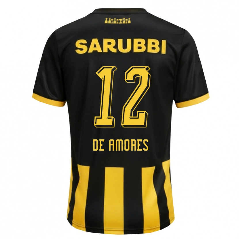 Danxen Criança Camisola Guillermo De Amores #12 Preto Amarelo Principal 2026/27 Camisa