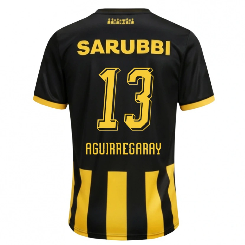 Danxen Criança Camisola Matías Aguirregaray #13 Preto Amarelo Principal 2026/27 Camisa