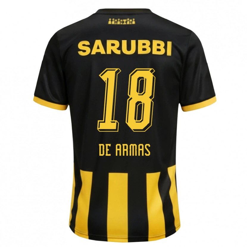 Danxen Criança Camisola Nahuel De Armas #18 Preto Amarelo Principal 2026/27 Camisa