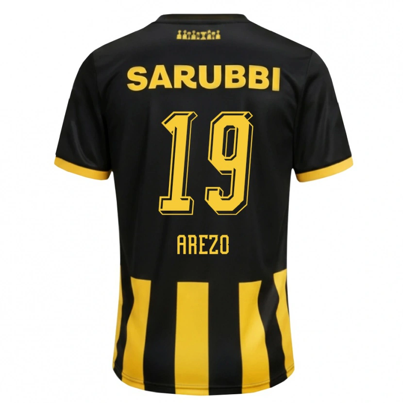 Danxen Criança Camisola Matías Arezo #19 Preto Amarelo Principal 2026/27 Camisa